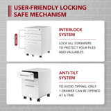 SANODESK Dual Motor L-Shaped Electric Standing Desk Height Adjustable Stand up Desk with 3 Drawer File Cabinet,63 x 40 Inches White Top/White Frame SANODESK