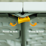 FORUP 6ft Table, Folding Utility Table, Fold-in-Half Portable Plastic Picnic Party Dining Camp Table (White) FORUP