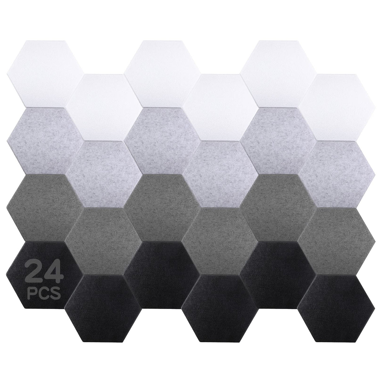24 Pcs Hexagon Adhesive Acoustic Panels, 12 x 10 x 0.4 Inches Soundproof Panels Sound Dampening Wall Panels Sound Absorbing Panel for Recording Studio Office Home Studio Remagr
