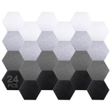 24 Pcs Hexagon Adhesive Acoustic Panels, 12 x 10 x 0.4 Inches Soundproof Panels Sound Dampening Wall Panels Sound Absorbing Panel for Recording Studio Office Home Studio Remagr