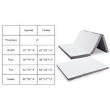 Kingfun Memory Foam Folding Mattress, 4 Inch Gel-Infused Foldable Floor Mattress, Breathable Tri-fold Mattress Topper with Cover, Soft Folding Foldable Portable Floor Guest Bed (Single) Kingfun