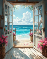 MBNTJHT DIY Scenery Paint by Numbers Kit for Adults on Canvas,Landscape Beach Digital Oil Painting Kit for Adults Beginner,Easy Scenery Acrylic Paint by Number Kits for Holiday Gifts 16X20 Inch. MBNTJHT