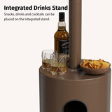 EAST OAK 50,000 BTU Patio Heater for Outdoor Use With Double-Layer Stainless Steel Burner, Round Table Design and Wheels, Outdoor Patio Heater for Commercial and Home, Bronze EAST OAK