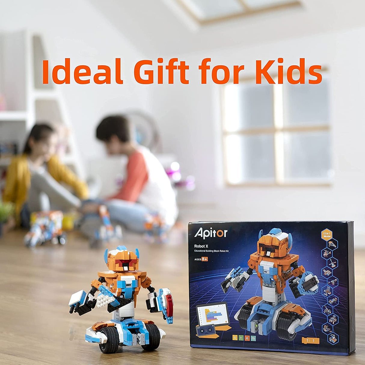 Apitor Robot X Robot Building Kit, 12-in-1 Programmable APP Remote Control RC Car, STEM Robotics Coding Set, Educational Birthday Gifts for Boys Girls Kids Ages 8-12 (600 Pieces) Apitor