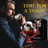 PONPUR Whiskey Globe Decanter, Gifts for Men Dad Father's Day, Anniversary Birthday Gift for Him Husband Boyfriend Grandpa, Unique Housewarming Presents Whisky Bourbon Decanter, 1000ml PONPUR