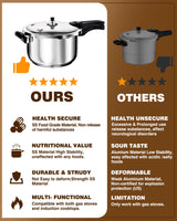 WantJoin Pressure Cooker Stainless Steel 6 Qt, Commercial Stove Top Pressure Cooker Pot Used for Pressure Foodie or Steaming, Compatible with Gas & Induction Cooker WantJoin