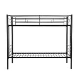 Yehha Metal Bunk Beds for Kids & Youths, Twin Over Twin Bunk Bedframe with 2 Ladders and Full-Length Guardrail, No Box Spring Needed, Noise Free, Convertible 2 Beds, Young Black Yehha