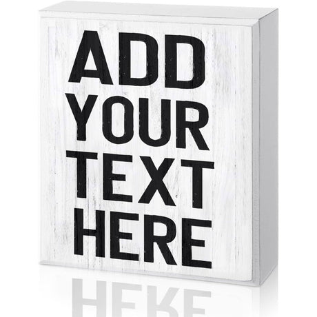 Custom Classic Sign for Office Decor, Personalized Desk Decor Signs, Add Your Text, Customized Wooden Home Decor, Modern Farmhouse Decor, Funny Desk Accessories Living Room Bathroom Kitchen (White) Foomegik