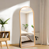FURNIinspire Arched Full Length Mirror with Stand, 57"x20" Full Body Mirror Standing Hanging or Leaning Wall, Arch Wall Mirror with Aluminum Alloy Thin Frame for Bedroom Living Room Gold FURNIinspire