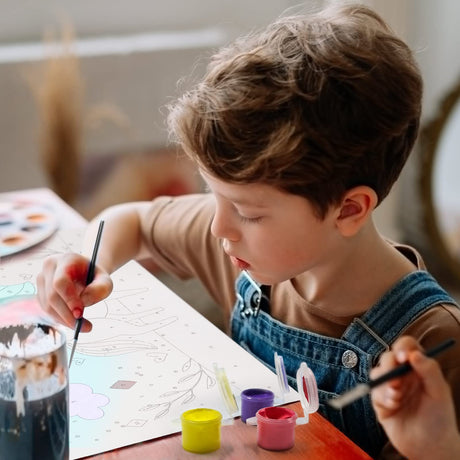 Nariolar Paint by Numbers for Kids Ages 5-8 with 7X9.5 inch Pre-Printed Cardboard,6 Acrylic Paint Pots and 3 Painting Brushes, Room Decor for Children,(Colorful Unicorn) Nariolar