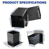 Pergola Kit, 15° 3-Way Slanted Roof Pergola Bracket Set, Powder-Coated Roof Wall Mount Pergola Brackets 4" x 4" (Actual: 3.5x3.5 Inch), Pergola Hardware for Porch Gazebo Backyard (6 pcs) TOCRETOARE