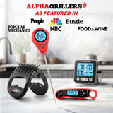 Alpha Grillers Instant Read Meat Thermometer Digital Food Thermometer for Cooking Grilling Bread Baking Liquids and Air Fryer with Temperature Guide, Long Probe and Large Backlit Display Alpha Grillers