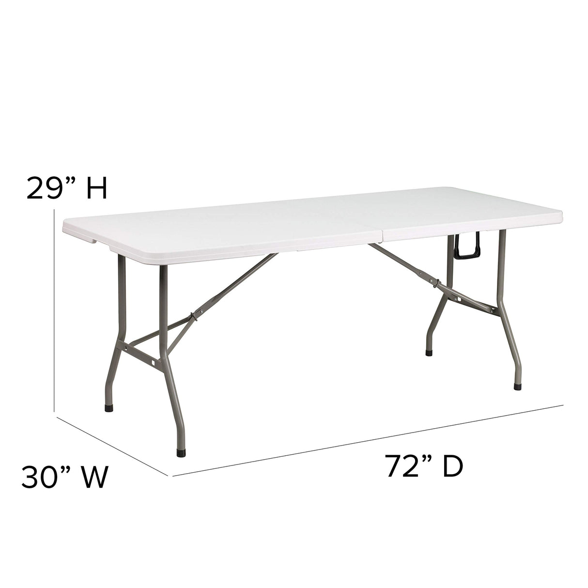 Flash Furniture Elon 6' Rectangular Plastic Folding Event Table, Portable Banquet Table for Indoor/Outdoor Events, White Flash Furniture