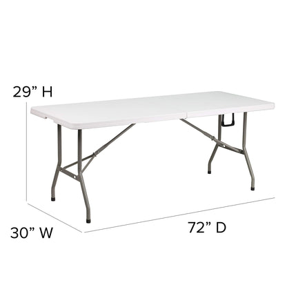 Flash Furniture Elon 6' Rectangular Plastic Folding Event Table, Portable Banquet Table for Indoor/Outdoor Events, White