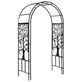 Evergreen Plow & Hearth Tree of Life Garden Arbor - 7 Feet Tall | Slim Metal Arch with Iron Trellis for Climbing Plants | Elegant Wedding Arbor | Outdoor Patio & Garden Decor Evergreen