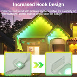 Heromind 100ft Smart RGB Outdoor Lights with 60 LED, 8000 Hour Long Life, Waterproof, Permanent Christmas Lights for Daily Decorative Lighting and Holiday Parties Heromind