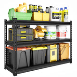 SDXYSTCE 48" W Garage Shelving Heavy Duty, 1500LBS Loads Adjustable Garage Storage Shelves, 3-Tier Metal Shelving Units and Storage Racks, Industrial Utility Shelf,48" Wx18 Dx39 H, Black SDXYSTCE