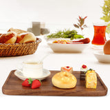 2 Pcs Wooden Rectangle Serving Trays for Ottoman Bar Party Food Tray Large Fruit Rectangular Platter Best Acacia Wood Plates for Decor Cheese Serving Board Snack Tray Charcuterie Boards Serving Dishes Ayiaren