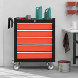 5-Drawers Rolling Tool Chest Tool Box Organizer with Lockable, Metal Rolling Tool Cart Tool Storage Toolbox, Tool Cabinet Rolling Tool Box with Drawers for Garage, Workstation, Workshop, Home Repair CMFYDAILY