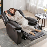 ANJ Faux Leather Recliner Chairs, Set of 2, Manual Reclining with 150-Degree Recline, Dark Brown (2, Dark Brown) ANJ