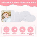 120 Pieces Sublimation Air Freshener Blanks DIY Air Freshener Sheets Blank Car Pressed Air Freshener Felt Polyester Laser Cut Blanks for Car Travel Heat Press Ornaments with Elastic Cord, 5 Styles Zonon