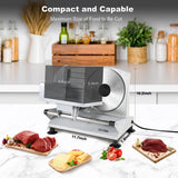 OSTBA Meat Slicer Machine for Home, Electric Deli Food Slicer with Removable 6.7” Stainless Steel Blades, 0-15mm Adjustable Thickness, Easy to Clean, 150W, Ideal for Cold Cuts, Cheese, Bread, Fruit OSTBA