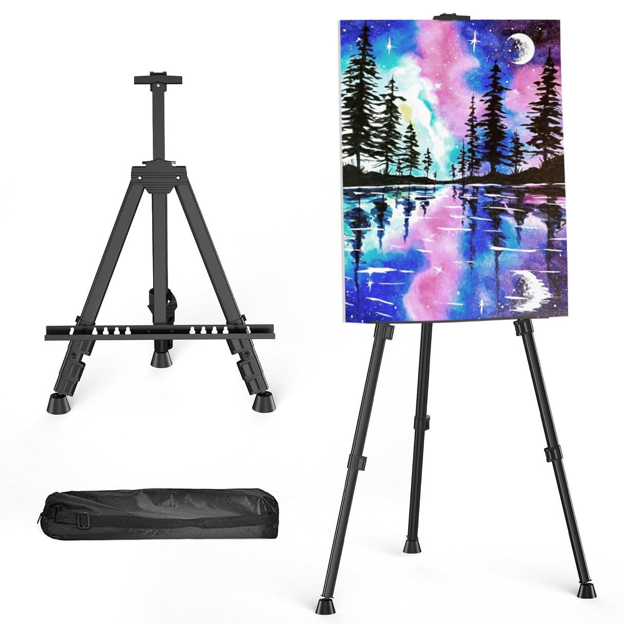 Easels for Painting Canvas, Aredy 66" Art Easel for Drawing, Portable Painting Easel Stand, Metal Table Top Easel Aredy