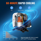 VEVOR Outdoor Refrigerator, 24-inch Undercounter Fridge, 185QT/175 Cans Built-in Beverage Cooler with 304 Stainless Steel Reversible Door, for Home Kitchen Commercial Use, Black VEVOR