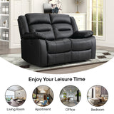 EBELLO Faux Leather Power Loveseat Recliner, Electric Reclining Sofa Chair, Overstuffed Comfortable Armrest Couch Set for Living Room, Bedroom Furniture, Meeting Room, Black (Loveseat) EBELLO