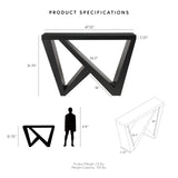 HOMES: Inside + Out Naomi Modern Decorative Accent Console Table with W-Shaped Legs, Wood Entryway Furniture for Living Room, Hallway, Entrance, Small Spaces, Black HOMES: INSIDE + OUT