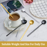 12 Pcs Coffee Spoons Set, 6.7" Gold Tea Spoons Long Handle, Stirring Spoons, Gold Small Teaspoons, Stainless Steel Gold Spoons, Long Spoons for Stirring, Gold Espresso Spoons, Coffee Bar Accessories NEWDRIP