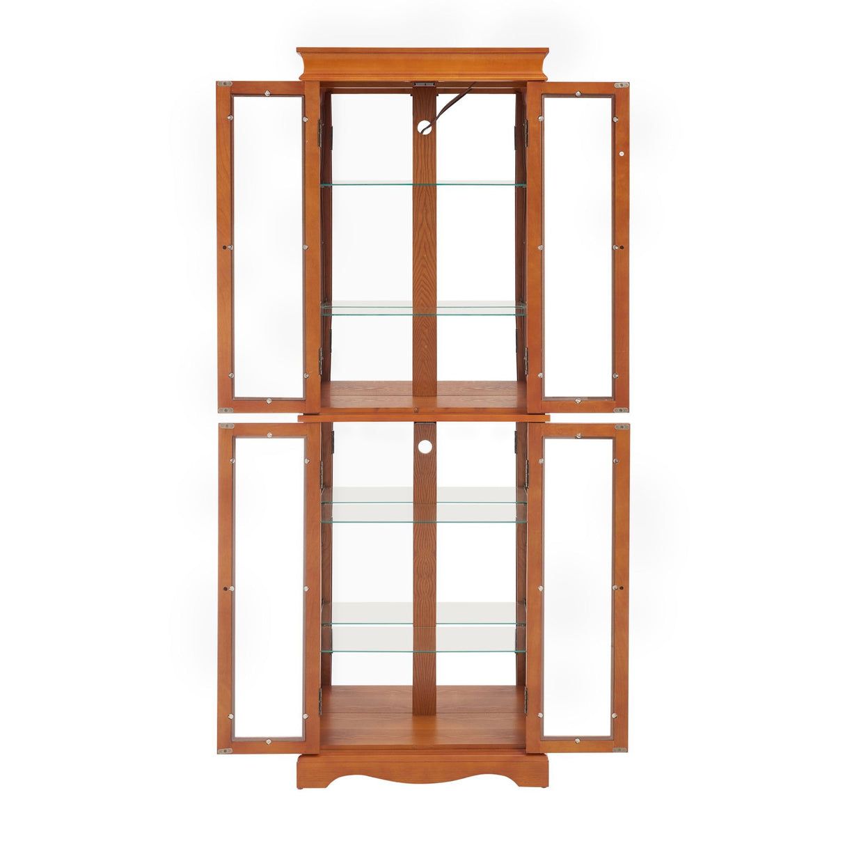 CKEASEAN Curio Cabinet 71" Lighted Glass Display Cabinet, Display Curio Cabinet with Adjustable Glass Shelves Vintage, China Cabinet Light Bulb Included, Curio Storage Cabinet & 6 Shelves(Dark Oak) CKEASEAN