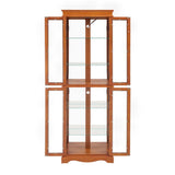 CKEASEAN Curio Cabinet 71" Lighted Glass Display Cabinet, Display Curio Cabinet with Adjustable Glass Shelves Vintage, China Cabinet Light Bulb Included, Curio Storage Cabinet & 6 Shelves(Dark Oak) CKEASEAN