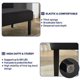 STHOUYN 43" W Mini Small Black Leather Couch Armless Loveseat Sofa for Bedroom with USB Port, Small Couches for Small Spaces Living Room, Apartment Office Dorm (Black) STHOUYN