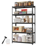WORKPRO 5-Tier Storage Shelf, 72" H Heavy Duty Adjustable Garage Shelving Unit 2180LBS Capacity, for Basement, Kitchen, Pantry, 35.4”Wx11.8”Dx72”H, Black WORKPRO