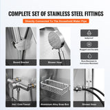 VEVOR 62" Pet Dog Bathing Station w/Stairs, Professional Stainless Steel Dog Grooming Tub w/Soap Box, Faucet,Rich Accessory,Bathtub for Large,Medium,Small Pet, Washing Sink for Home(Left) VEVOR