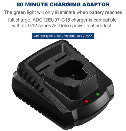 ACDelco G12 Series 12V Cordless 3" Mini Polisher Tool Set with 2 Li-ion Batteries, Charger, and Accessory Kit, ARS1212 - WoodArtSupply