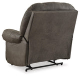 Signature Design by Ashley Camera Time Classic Tufted Faux Leather Zero Wall Recliner, Gray Signature Design by Ashley