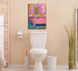 Vibrant Tiger in Bathtub Paint by Number Kit with Frame, 12x16inch Colorful Whimsical Animal DIY Painting for Adults and Kids, Art Craft Supplies Generic