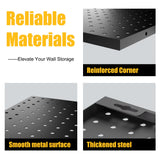 Spampur Peg Board, 4 Pack Metal Pegboard Panels with 50 Hooks, Black Pegboards Wall Organizer, Heavy Duty Peg Board for Walls Home, Garage Tool Storage, Office Organization, Craft Room, Kitchen Spampur