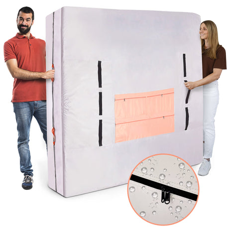 Mattress Bag for Moving, Mattress Cover for Moving & Storage - King Size 76x80x16 - Heavy Duty Mattress Moving Bags 16 Handles, Waterproof Mattress Storage Bag, King Mattress Protector Zippered Velum Choice