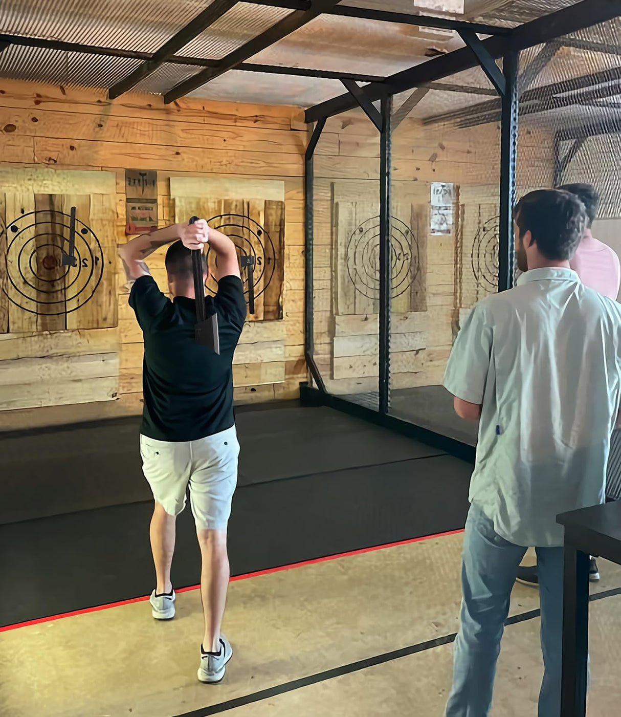 WICING 16" Throwing Axes for Axe Throwing Competitions, 1065 High Manganese Steel and Hickory Wood Handle Throwing Hatchet with Nylon Sheath WICING