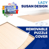 Rotatable 360-Degree Wheels Puzzle Board with Drawers and Cover 1500 Pieces Lightweight Portable Wooden Puzzle Table for Adults Kids 35'' x 26'' Woodever