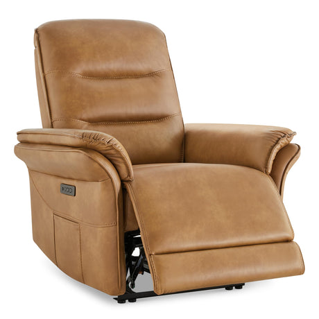 KISLOT Power Recliner Chair with Adjustable Headrest and Footrest, Leather Reclining Chair with USB/Type-C Charging, Modern Electric Recliner for Adults Living Room Bedroom KISLOT