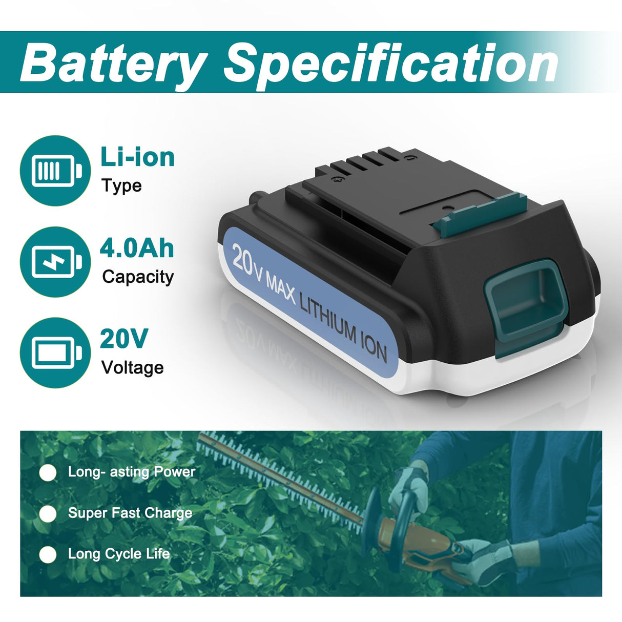 Ahomtikk 2Packs 20V Lithium Battery 4.0Ah Replacement for Black and Decker 20v Battery LBXR20 LB20 LBX20 LBX4020 Compatible with Black and Decker 20v Lithium Battery Ahomtikk