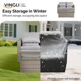 VINGLI 6 Pieces Wicker Patio Furniture Set, Outdoor Sectional Furniture Patio Conversation Set Space-Saving Design with Ottomans and Coffee Table for Garden,Poolside, Backyard(Grey) VINGLI