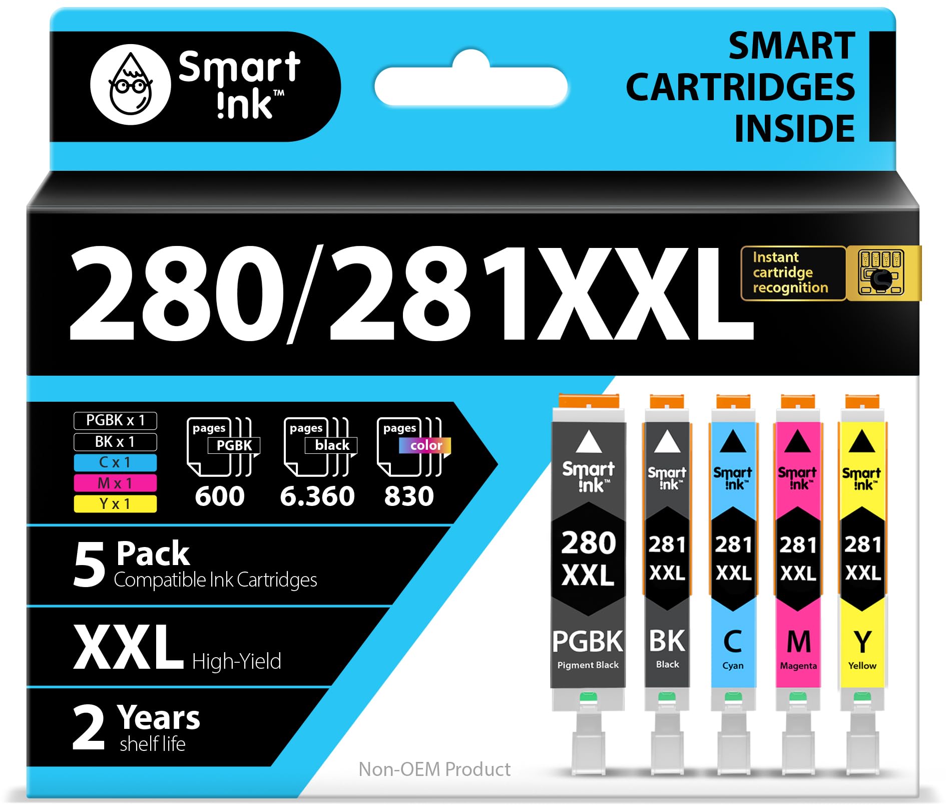XXL Cyan Printer Ink Cartridge – Works With CLI-281 Canon TS6220 TS6320 TR8520 TR8620 TR8622