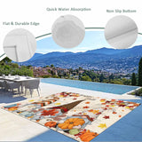 Thanksgiving Gnome Outdoor Rug 6x9ft Dwarf Fall Maple Leaves Pumpkin Retro Letter Waterproof Patio Rugs Lightweight Foldable Outside Large Area Rug Carpet for Porch Deck Balcony Backyard Camper Lkicikik