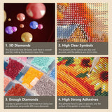 FHBUBPUP Autumn Landscape Diamond Painting Kits for Adults, Fall Diamond Art Kits for Beginners, 5D DIY Full Drill Round Gem Art, Paint with Diamond Beads Craft Home Wall Decor 12x12 inch FHBUBPUP