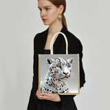 MVVMTOP Diamond Painting Kit Handbag, 5D DIY Leopard Pattern Diamond Art Crystal Special Shape Crystal Artificial Canvas Bag, Shopping Storage Tote Gift Large Storage Bag MVVMTOP
